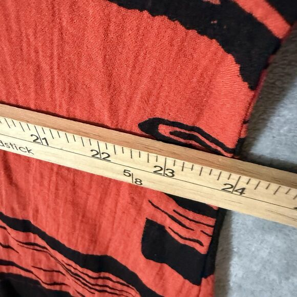 Ali Miles Tunic XL Abstract Red Black Button Artsy Lagenlook Sleeve 3/4 Top - Picture 6 of 7